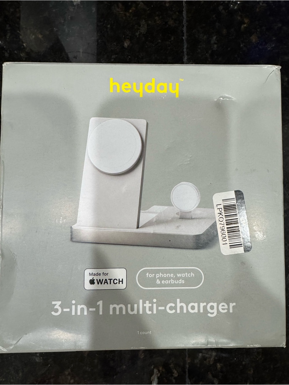 heyday 3-in-1 Charging Stand in White and Silver